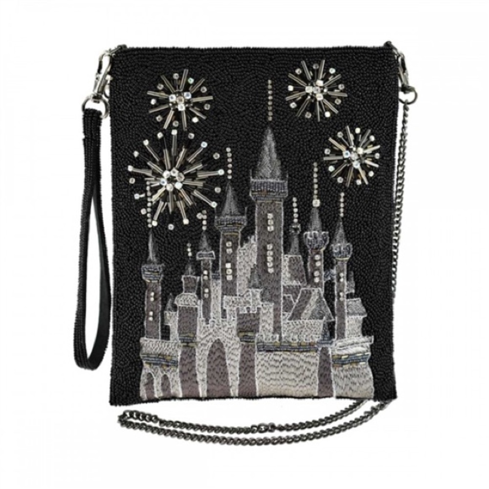 Mary Frances Disney Castle Beaded Crossbody, Glittering Sky Black